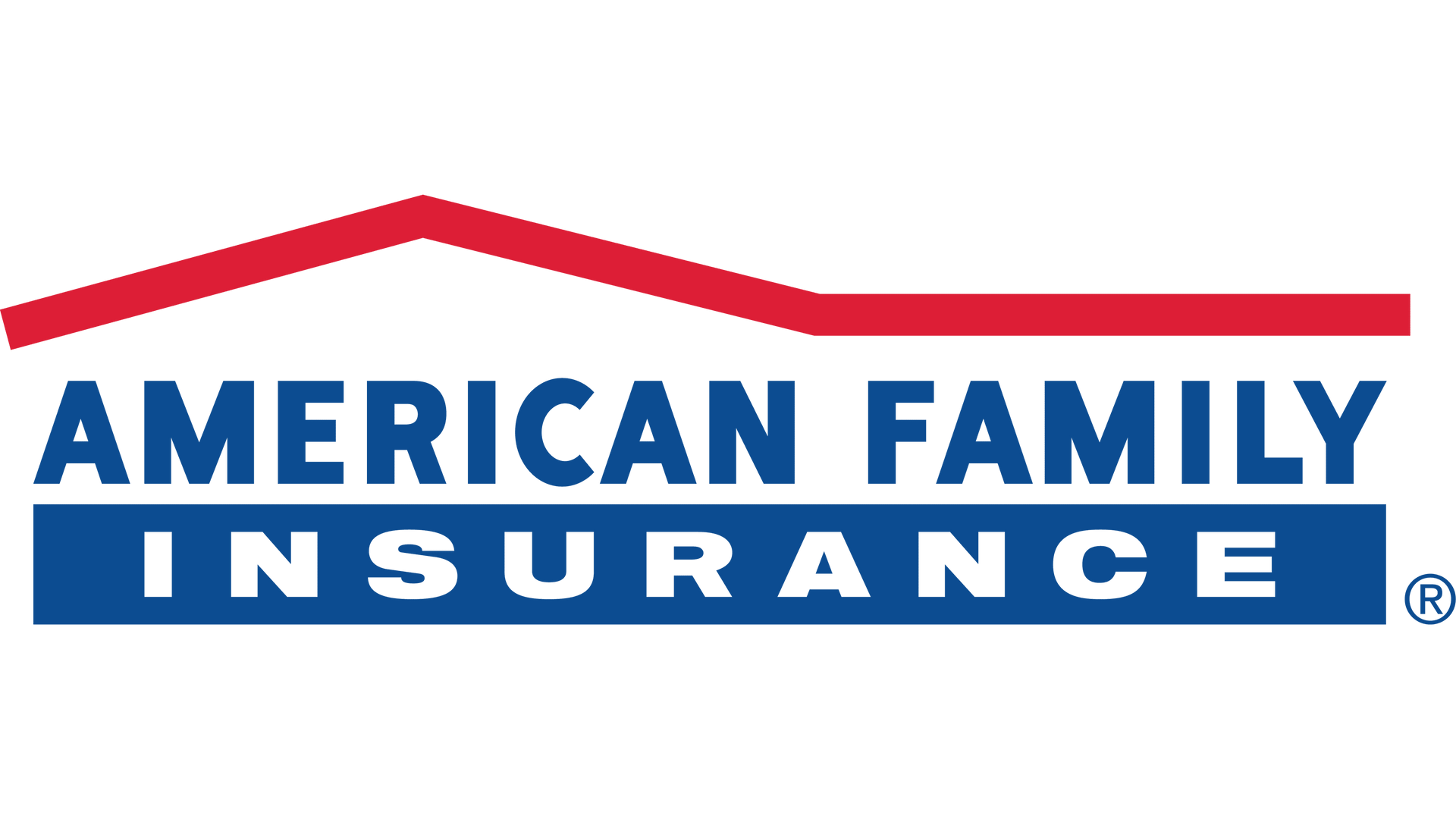 The american family insurance logo is a blue and red house with a red roof.