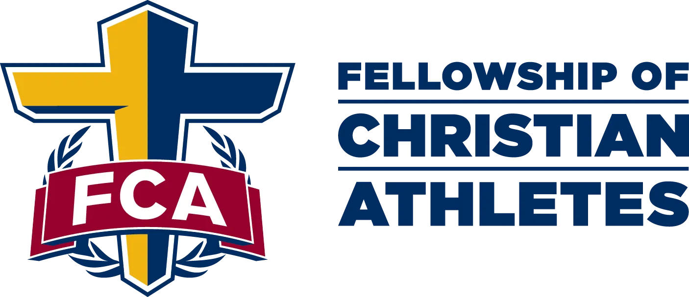 The logo for the fellowship of christian athletes has a cross on it.