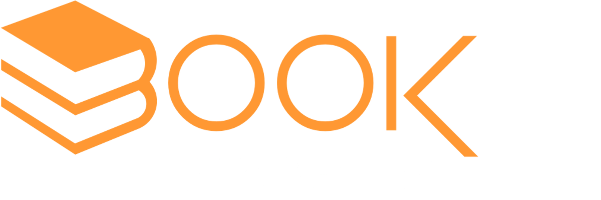 The word book is written in orange on a white background.