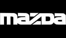 The mazda logo is white on a black background.