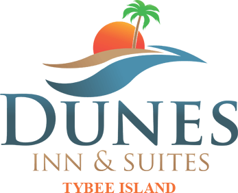 A logo for dunes inn and suites tybee island