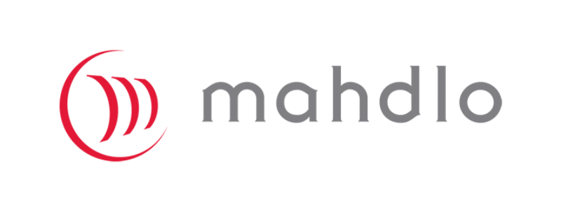A logo for mahdlo with a red circle in the middle.