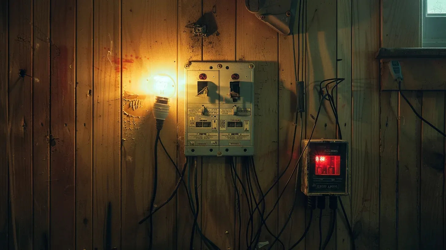 A man wearing a tool belt is working on an electrical box.