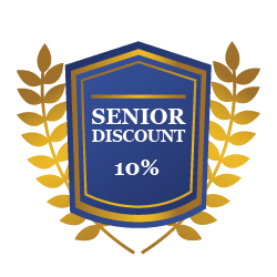 Senior discount 10%.