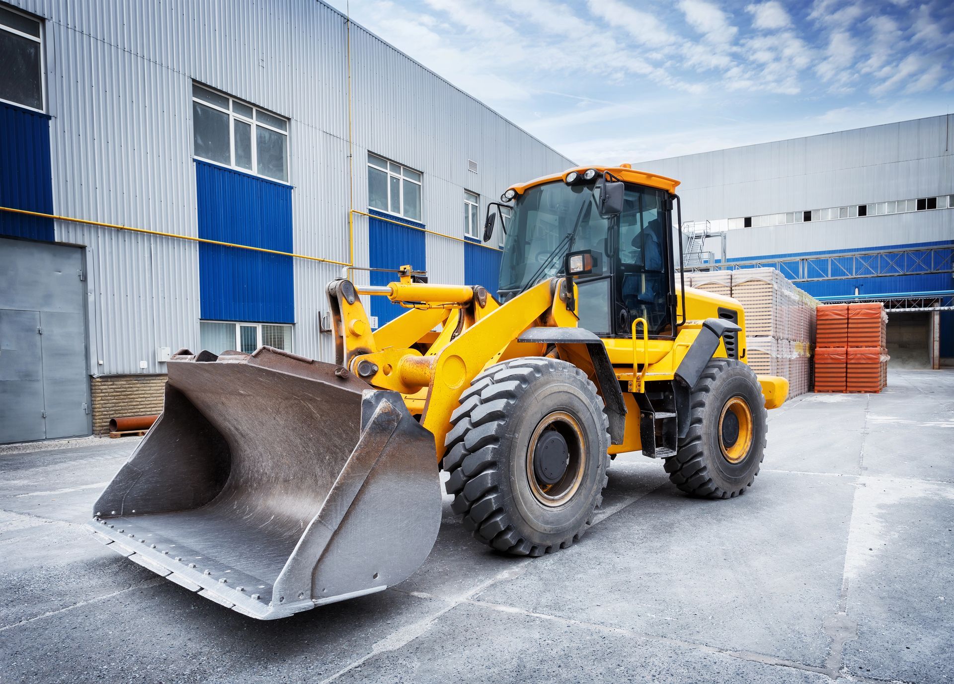 Pala meccanica con ruote gommate