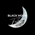 Logo Black Moon Feather, rode driehoek en een witte driehoek. Ze overlappen elkaar. 