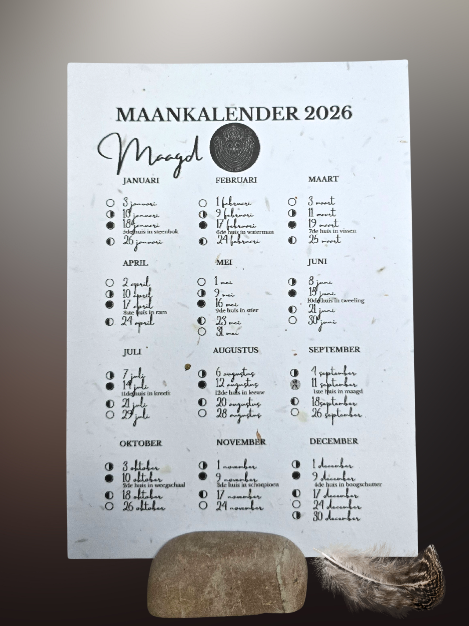 Maankalender 2026 Maagd