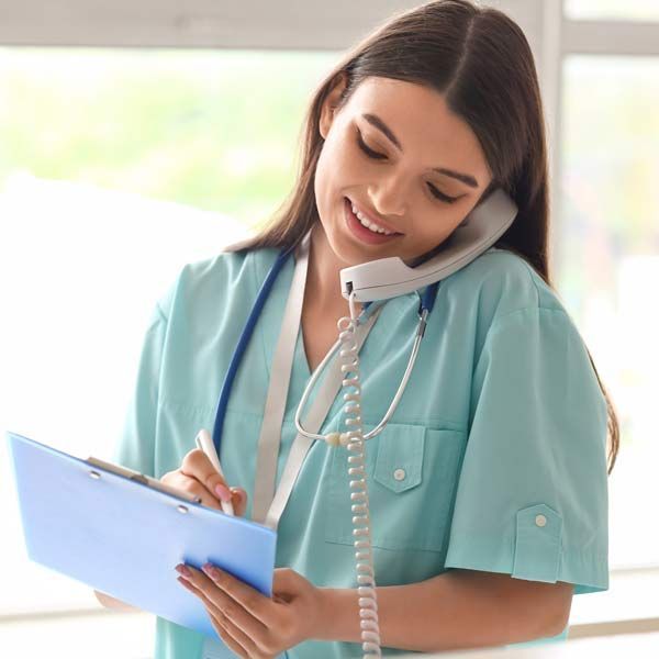 Victory Medical Receptionist on the phone with a patient who Contacted Victory Medical Institute for a Botox Treatment Consultation
