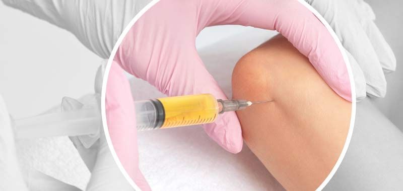 A person is getting Orthobiologic Treatments NJ and NYC at Victory Medical Institute in the knee.