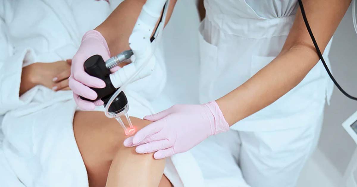 A woman is getting Spider Vein Treatments NJ and NYC - Victory Medical Institute