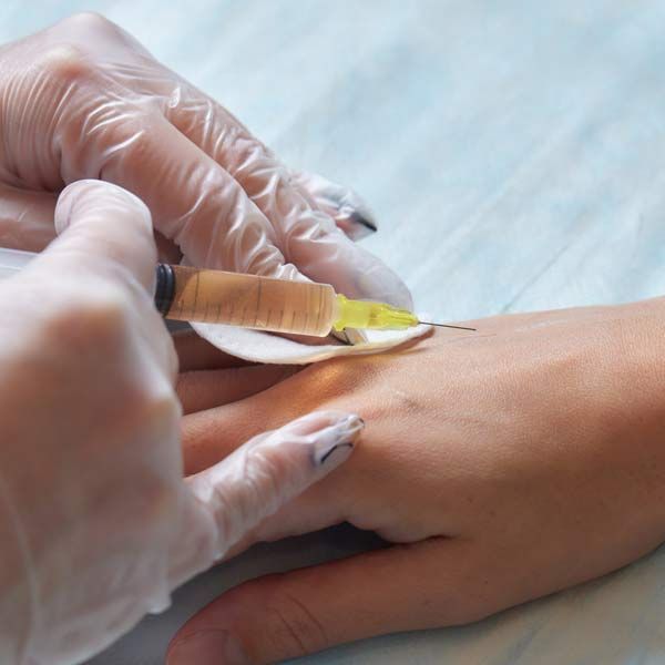 Patient getting a treatment for Tissue Healing