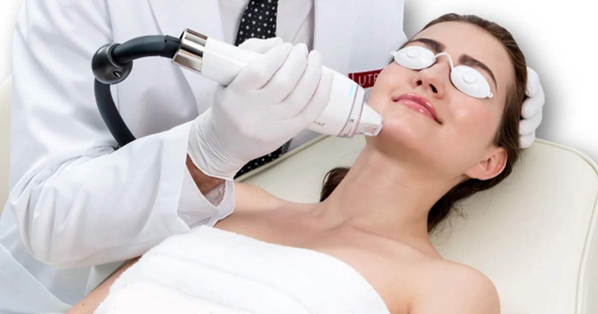 A woman is getting Photofacial Treatments NJ and NYC at Victory Medical Institute