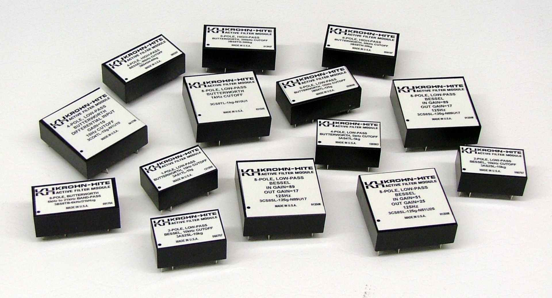 A bunch of black squares with white letters on them
