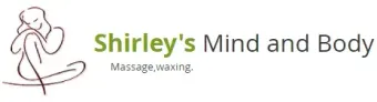 A logo for shirley 's mind and body massage and waxing