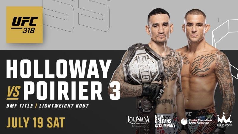 A poster for a ufc fight between holloway and poirier 3