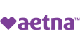 Aetna logo with purple heart and text.