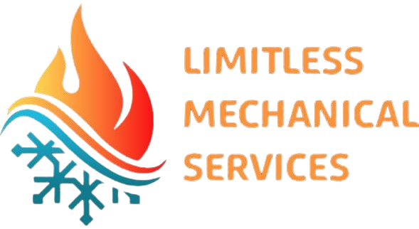Logo of Limitless Mechanical Services, featuring a flame transitioning to snowflakes; text "Limitless Mechanical Services".