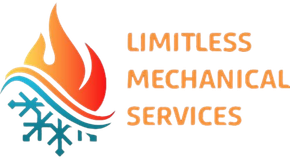 Logo of Limitless Mechanical Services, featuring a flame transitioning to snowflakes; text "Limitless Mechanical Services".