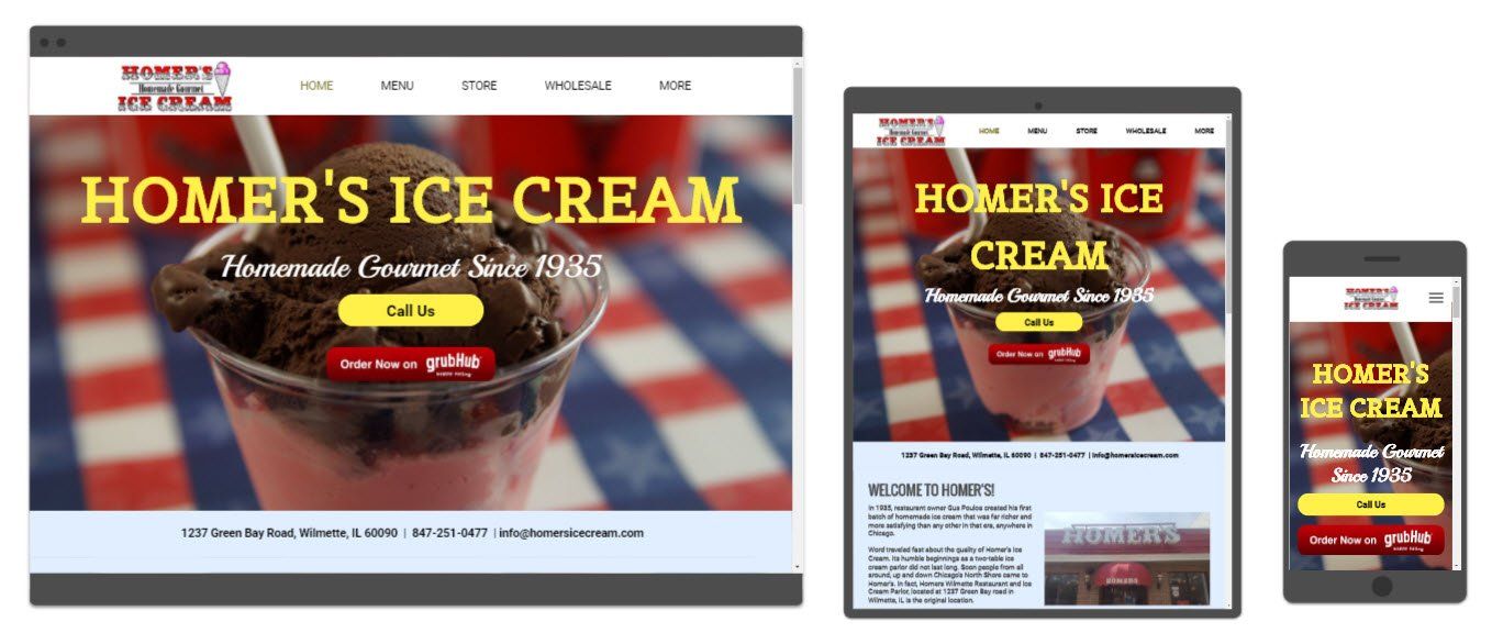 Homers Ice Cream Website