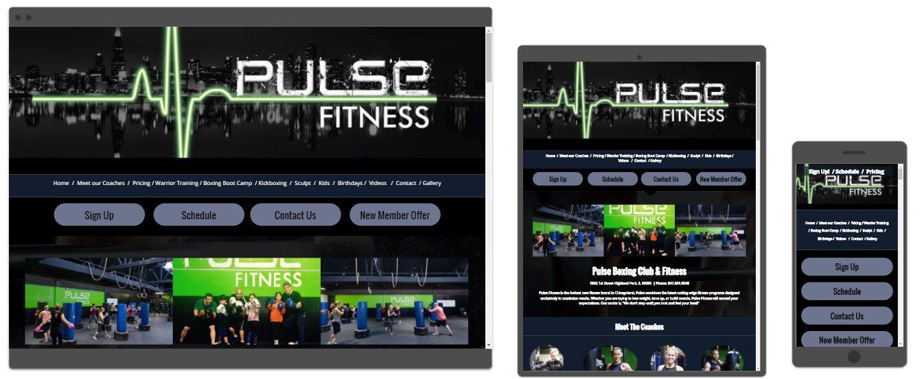 Pulse Fitness website