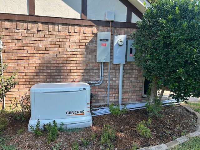 A Generac generator installed outside a residential home