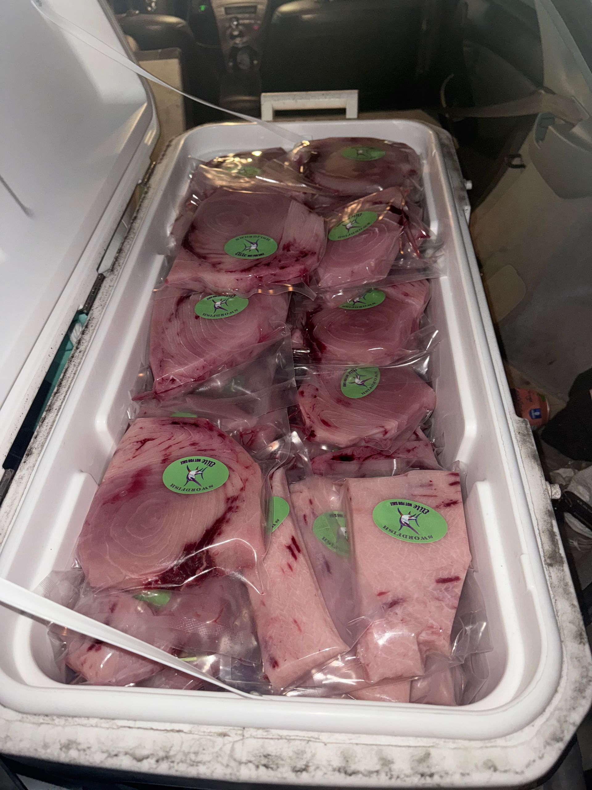 plenty of swordfish steaks to eat