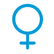 Blue female gender symbol.