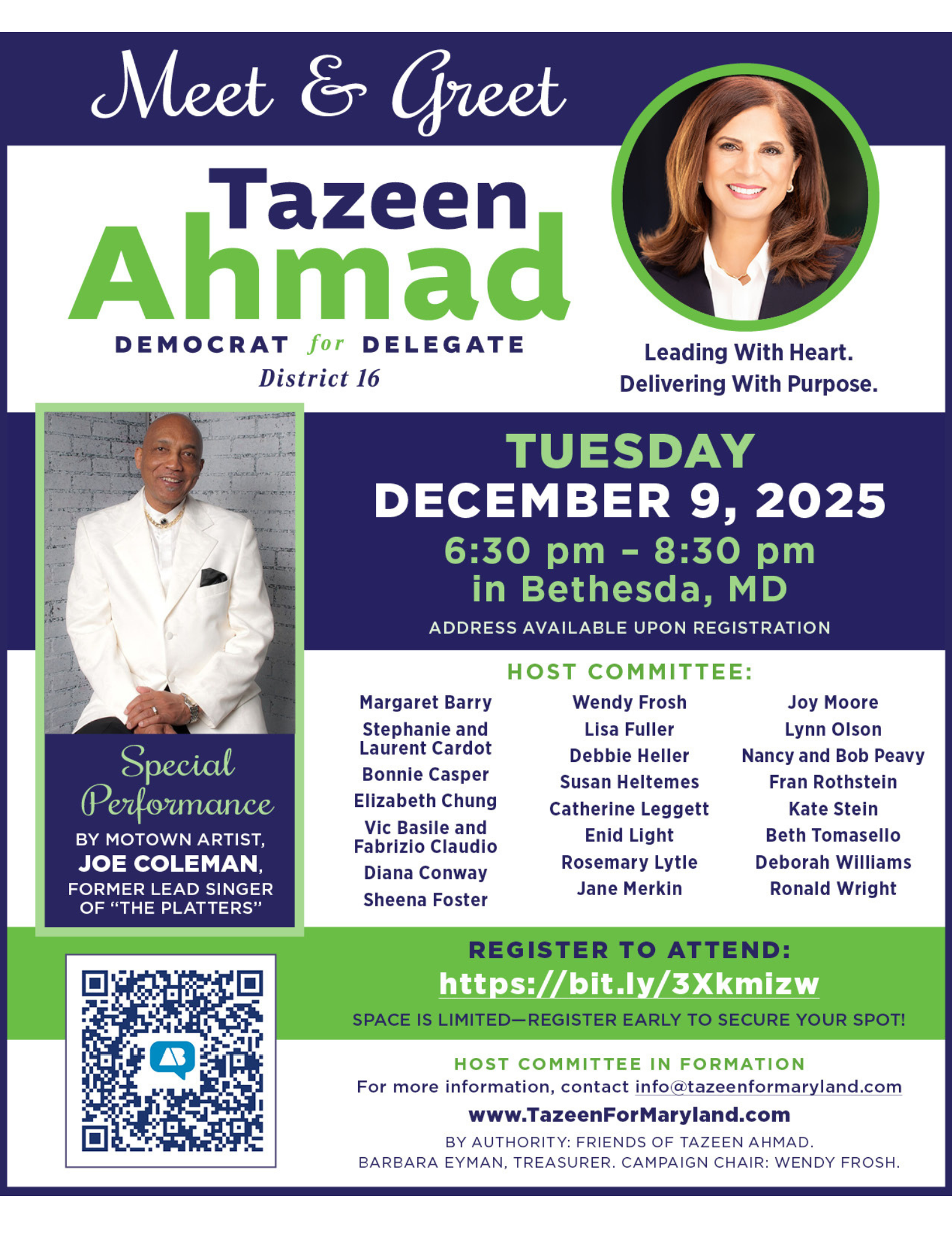 Political flyer for Tazeen Ahmad's 
