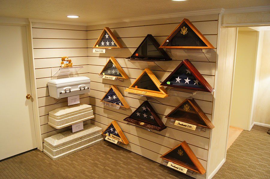 Veteran flags at McDougal Funeral Home