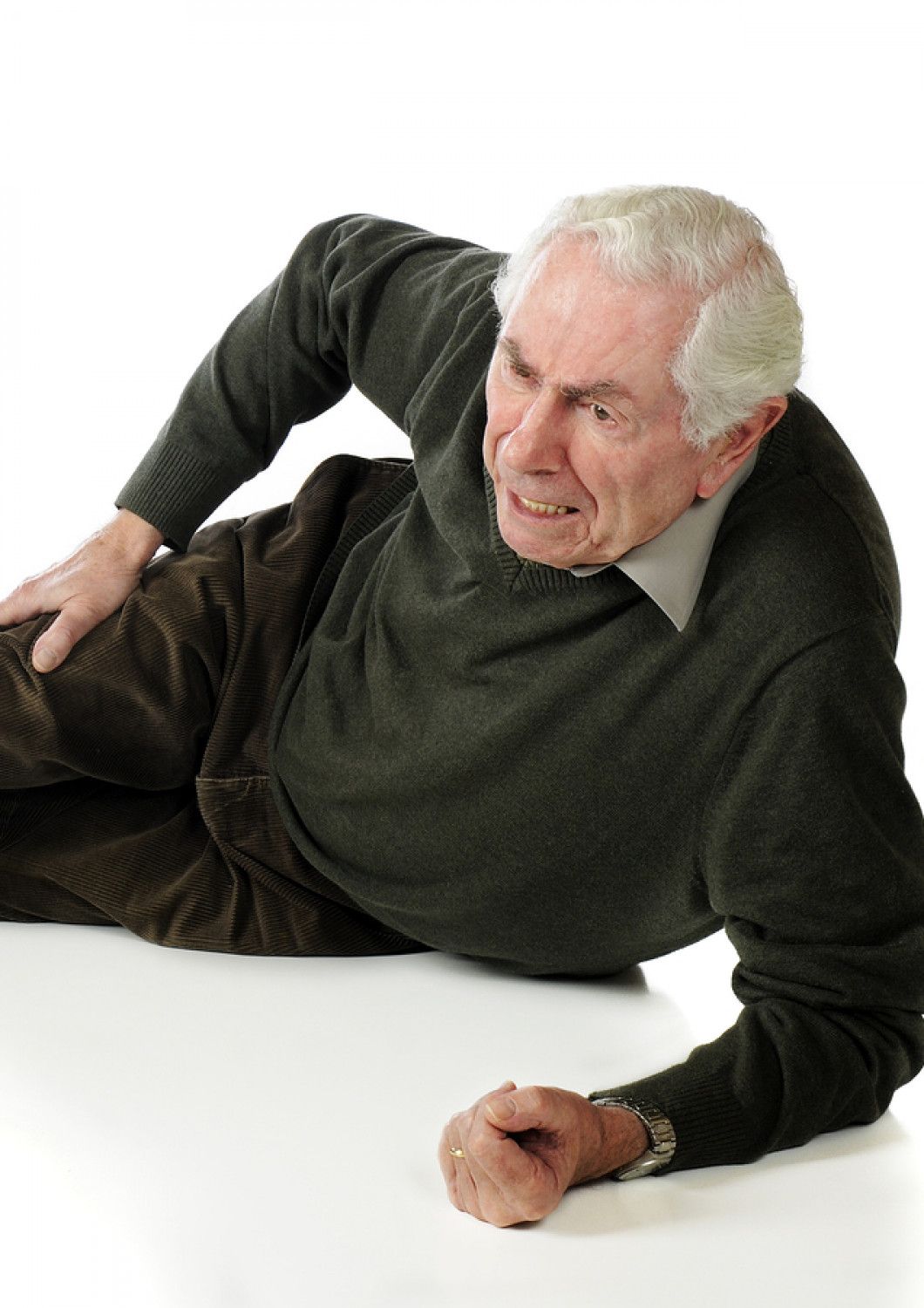 An Old Man Suffering from a Hip Pain