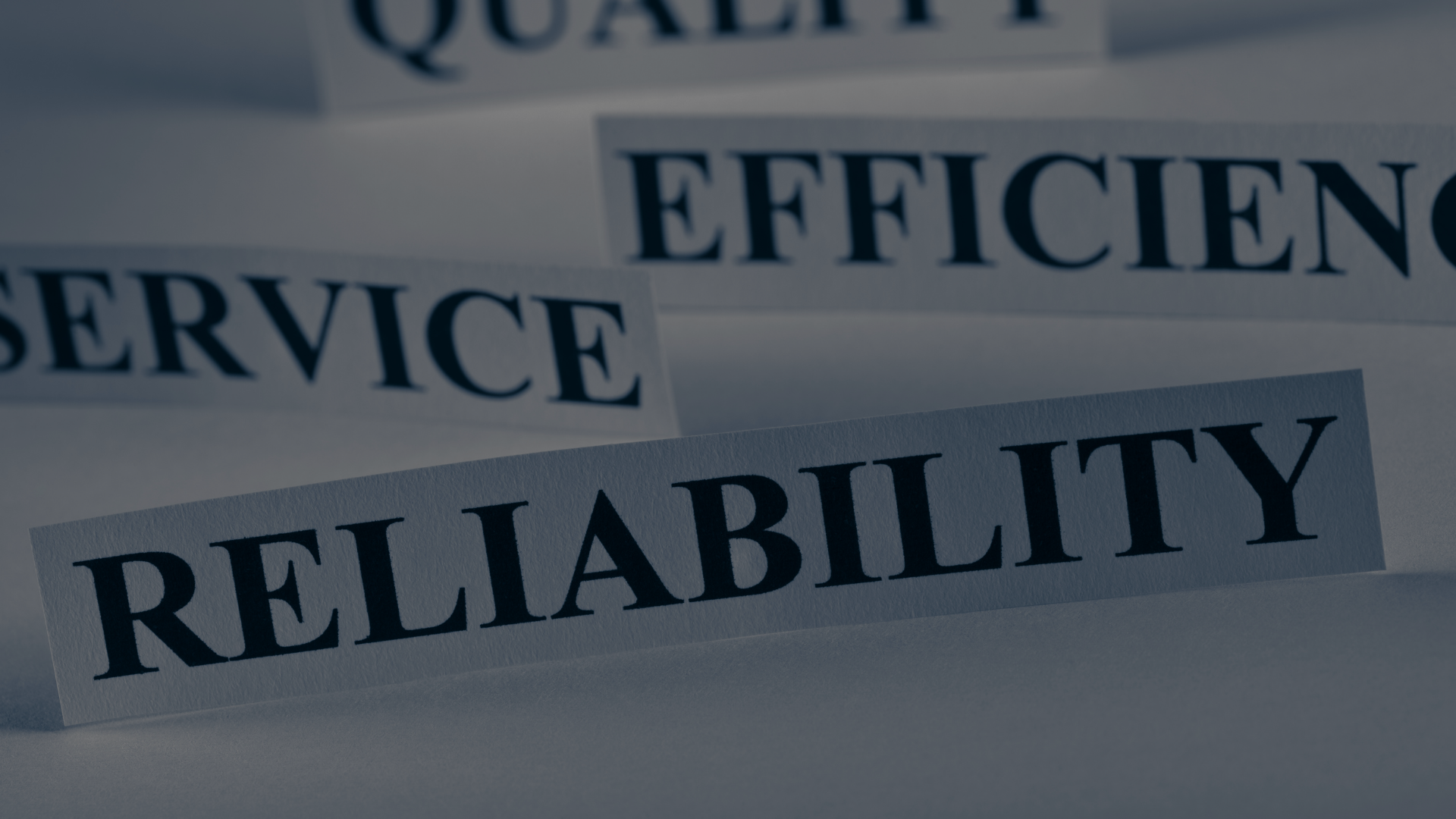 The word reliability is on a piece of paper