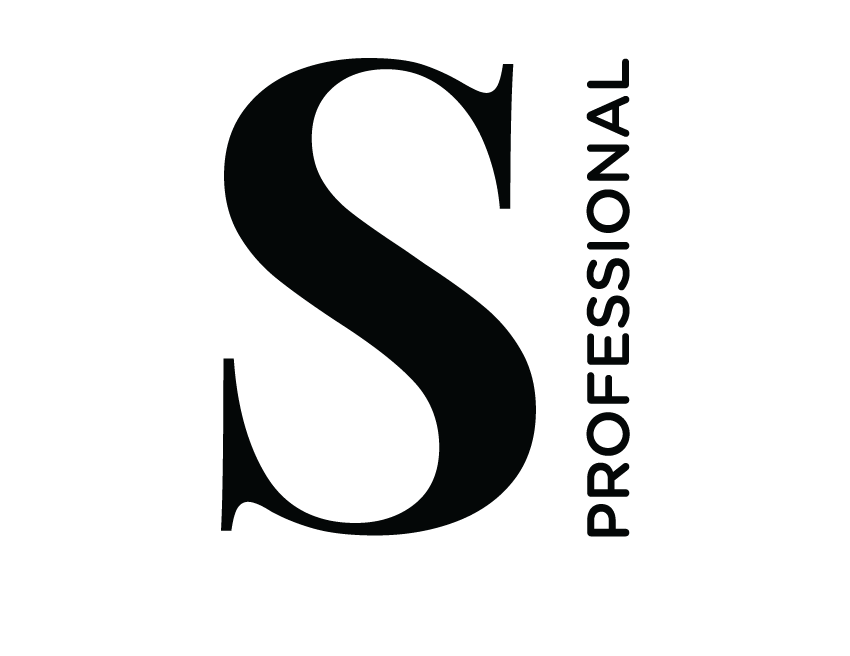 La letra s está sobre un fondo blanco y dice profesional.