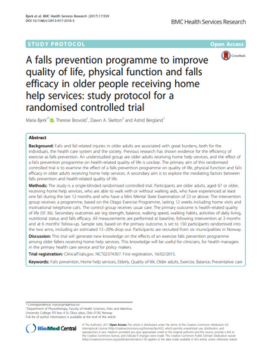 Programme to improve quality of life , physical function and falls efficacy in older people receiving home help services