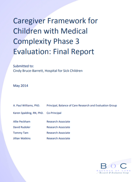 A caregiver framework for children with medical complexity phase 3 evaluation final report