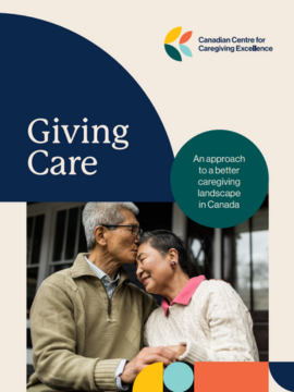 A man kissing a woman on the forehead on the cover of a book titled giving care