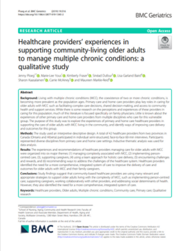 A healthcare provider 's experiences in supporting community-living older adults to manage multiple chronic conditions