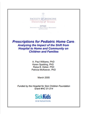 A paper titled prescriptions for pediatric home care