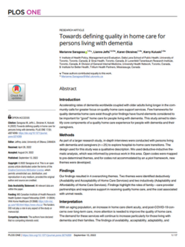 Towards defining quality in home care for persons living with dementia