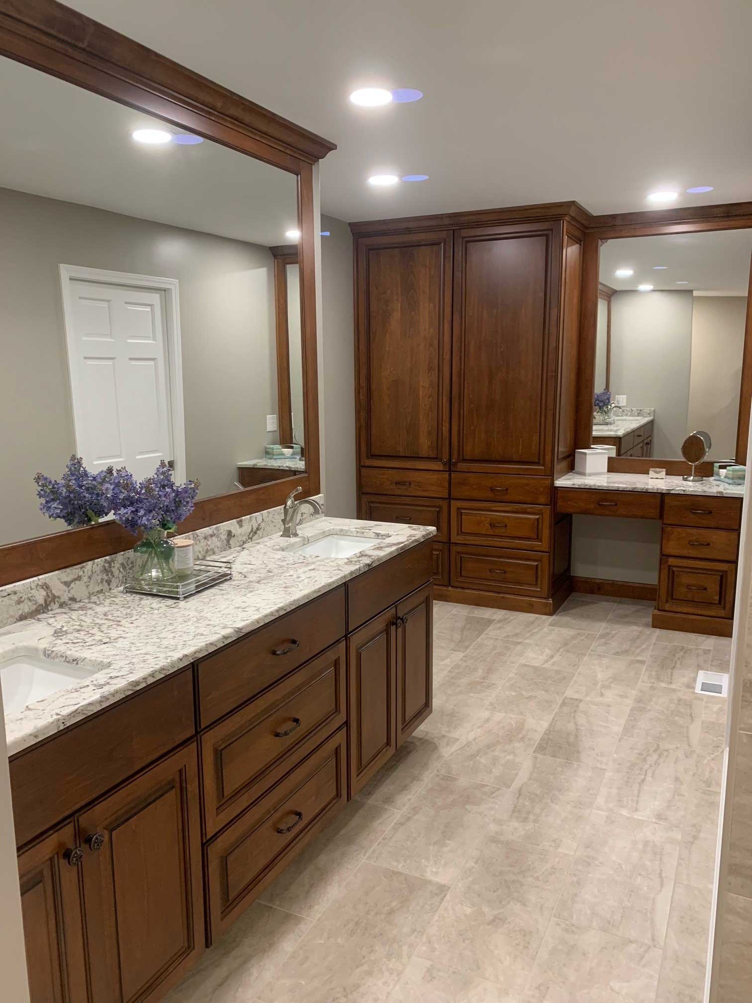 Bathroom With Marble Countertop — Evansville, IN — Happe & Sons Construction Inc.