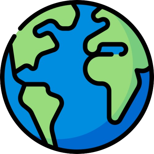 Icône représentant une vision globale et l’impact international des formations proposées.