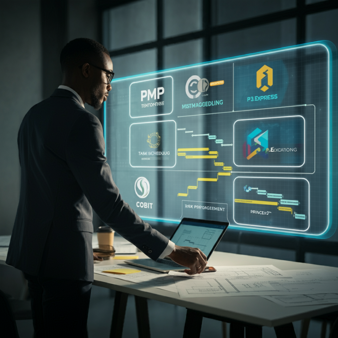 Formation en gestion de projet avec méthodologies PMP, Scrum et outils numériques.