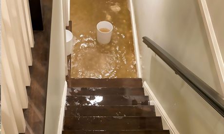 Flooding on the Top of the Staircase from the Storm - Wellington, OH - Keathley Claims Consultants