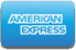 A blue american express logo on a white background.