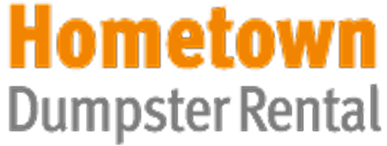 A blurry picture of the word hometown dumpster rental