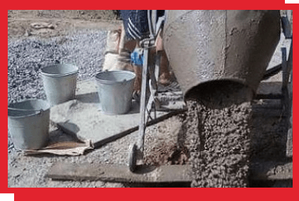 three bucket and cement mixer