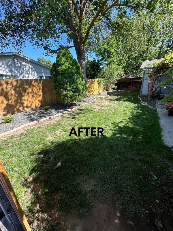 A picture of a lawn after being mowed.