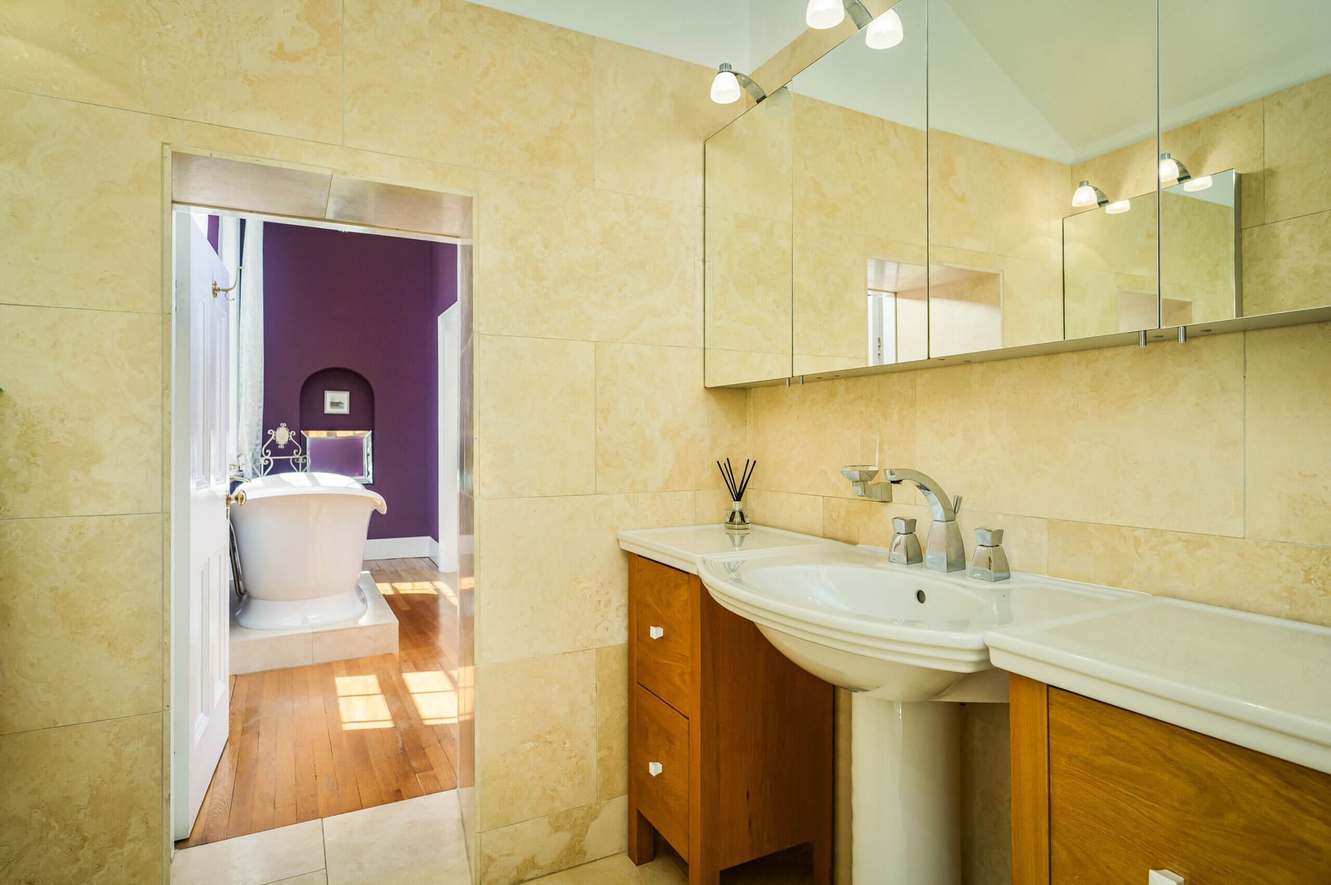 Period bedroom – warm finishes and original features restored for comfortable, enduring family luxury