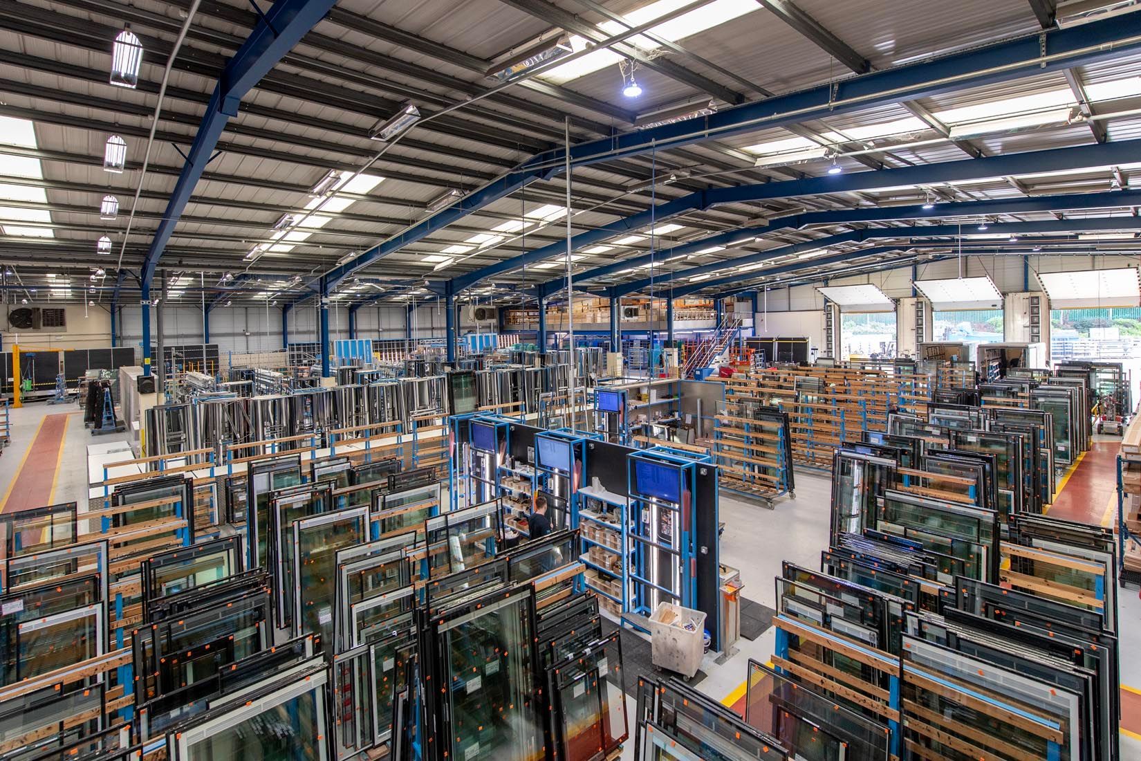 Industrial warehouse floor coatings – out-of-hours durable epoxy walkway with high-visibility yellow safety borders applied