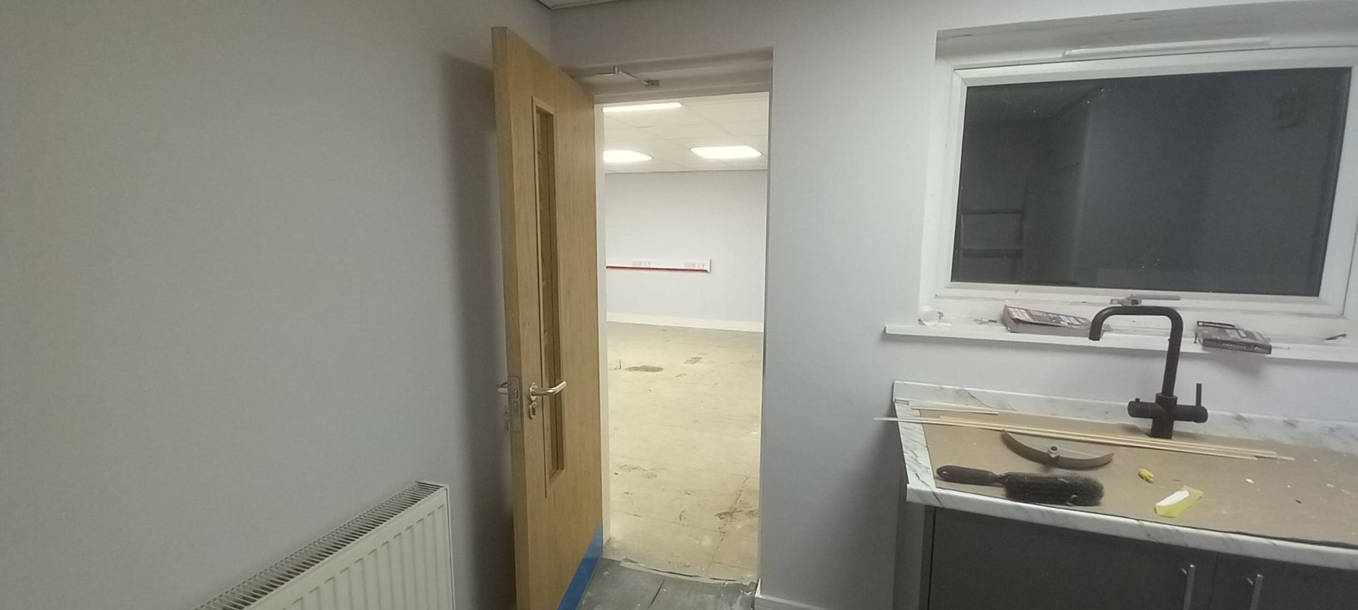 Completed education space – crisp, protective paint finishes throughout, ready for students at term start with zero downtime