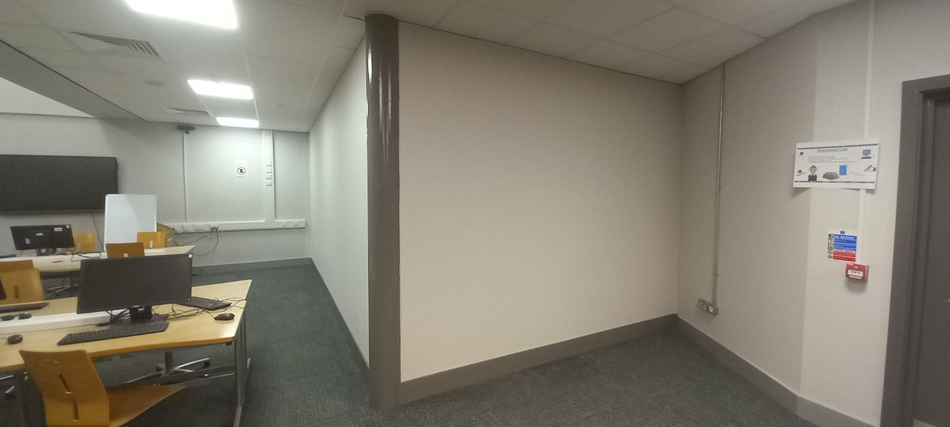 Holiday out-of-hours painting in school – dust-controlled process ensuring classrooms remain untouched and ready for students